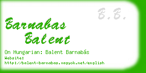 barnabas balent business card